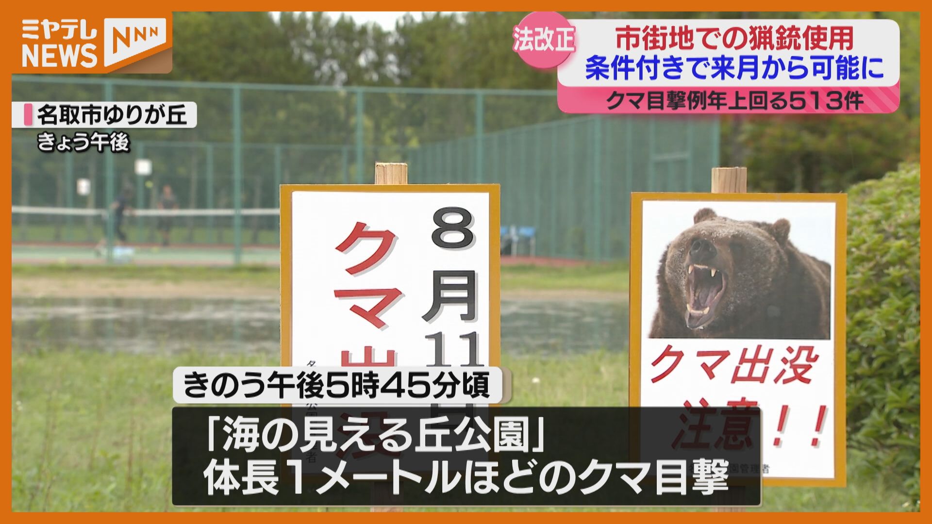 法改正＞クマの目撃多数…市街地での猟銃使用が“市町村の判断”で9月から