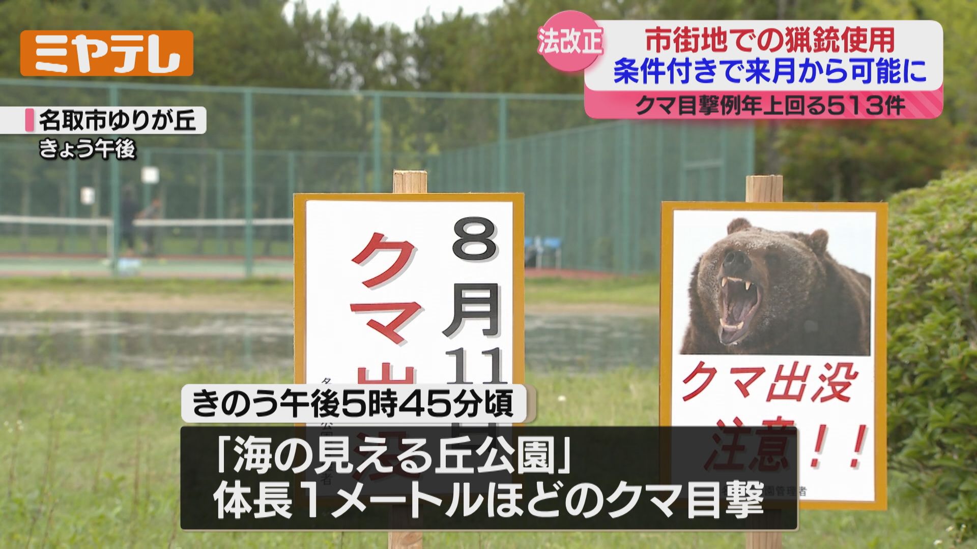 法改正＞クマの目撃多数…市街地での猟銃使用が“市町村の判断”で9月から