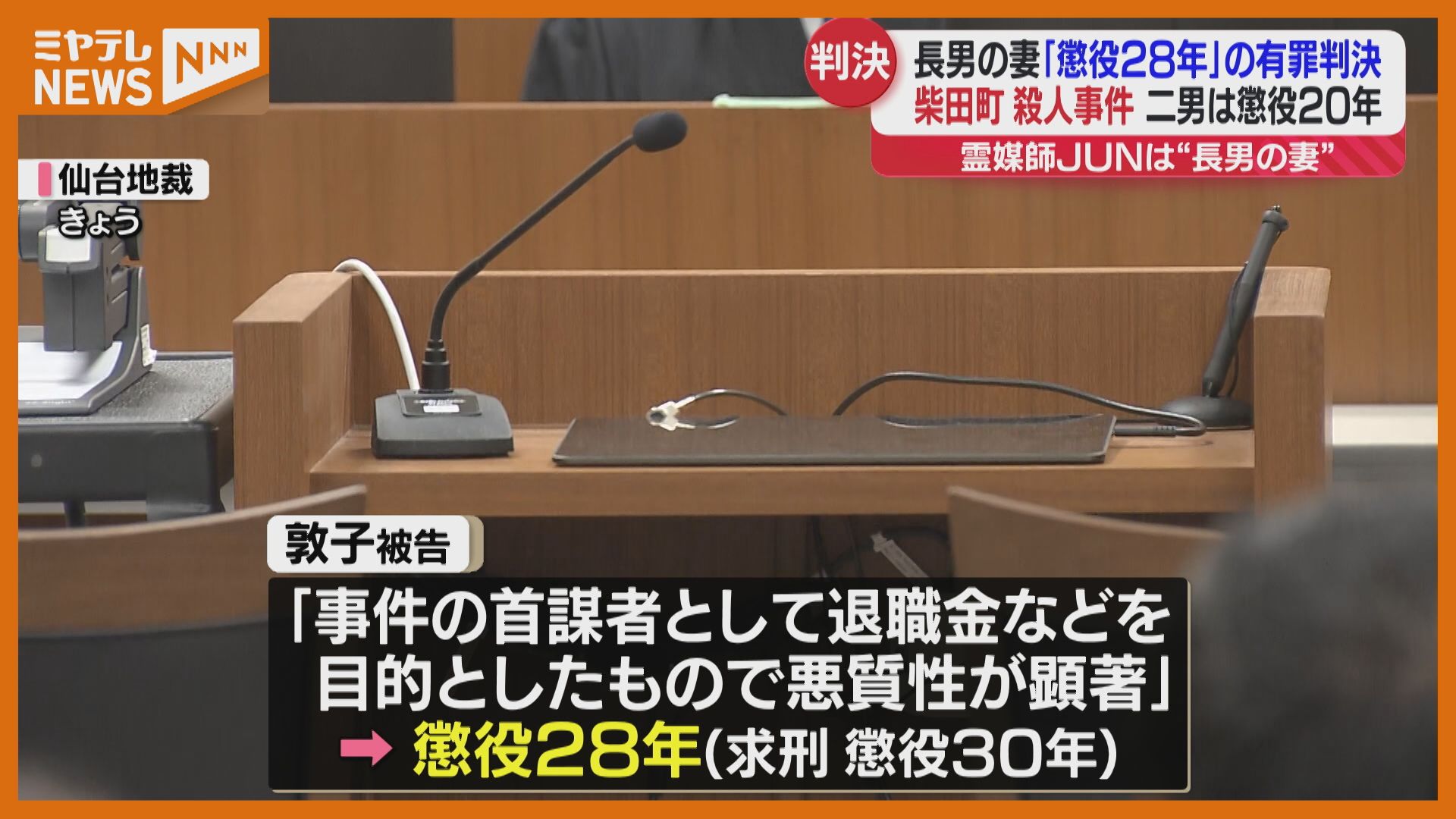 殺害指示した”霊媒師JUN”は誰かー＞これが最大の争点の裁判 ”判決”では