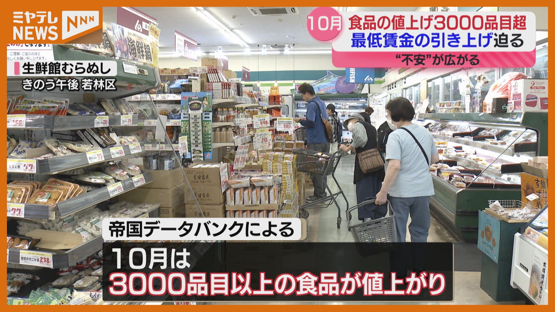 3000品目以上の食品が値上がり↑ “値上げラッシュ”で家計に不安 最低