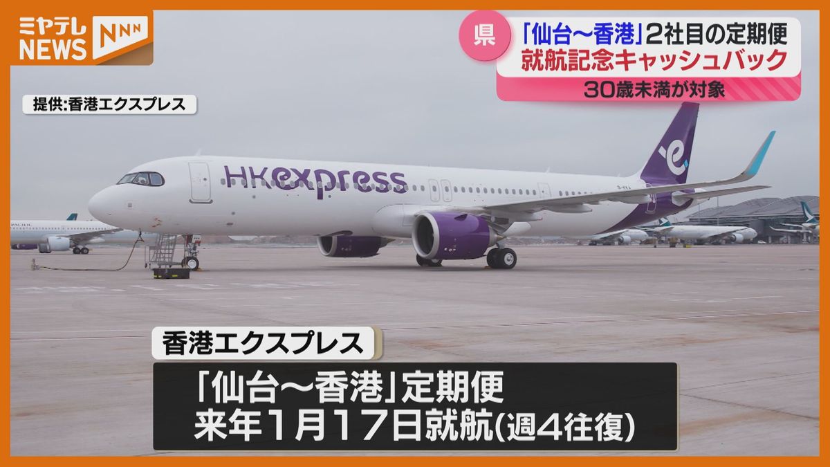 30歳未満は1万円キャッシュバック決定「仙台空港～香港」の定期便　13年ぶりに就航へ