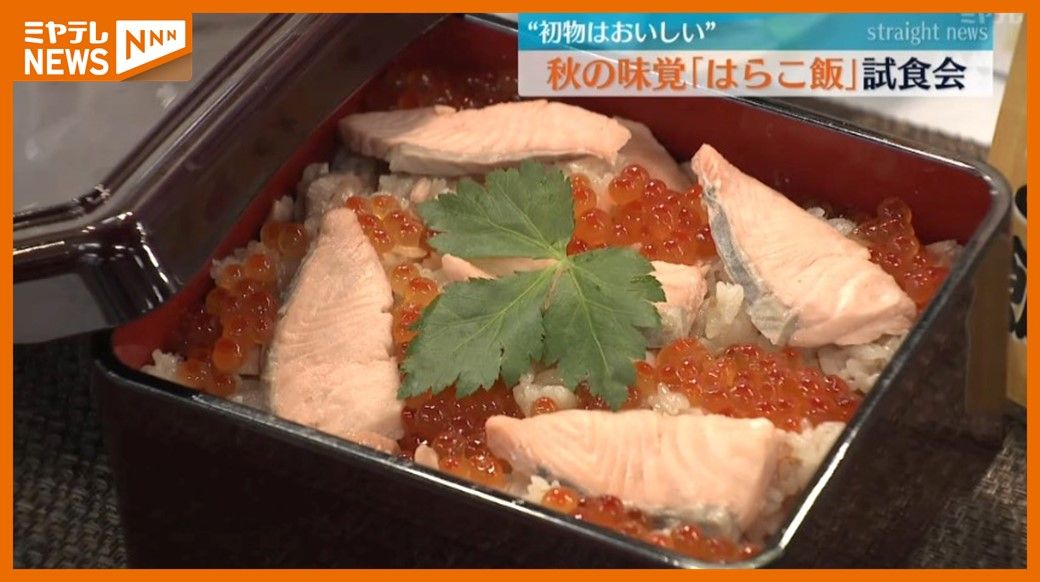 「初物はおいしい！」北海道産秋サケとイクラ、宮城産ブランド米使った『はらこ飯』の試食会（仙台市中央卸売市場）