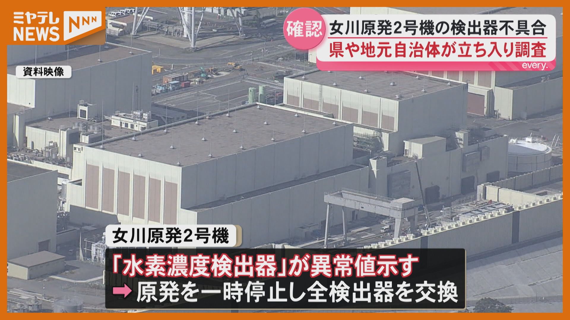 女川原発2号機】宮城県などが立ち入り調査、2025年「水素濃度検出器