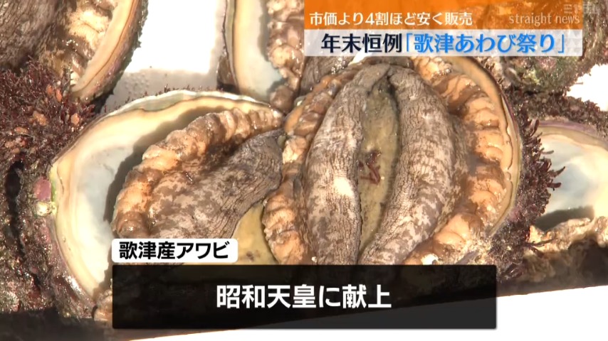 今日のこの日に感謝します！アワビ。 年末恒例「歌津あわび祭り」 上質アワビ限定250箱 市価より4割ほど安く