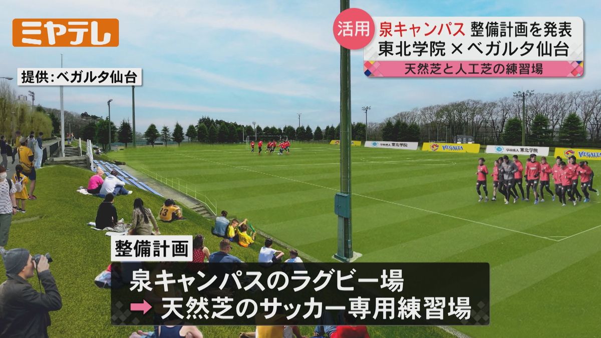 【サッカーJ2「ベガルタ仙台」の新拠点】「東北学院大・泉キャンパス」に整備する練習拠点の整備計画発表（仙台市）