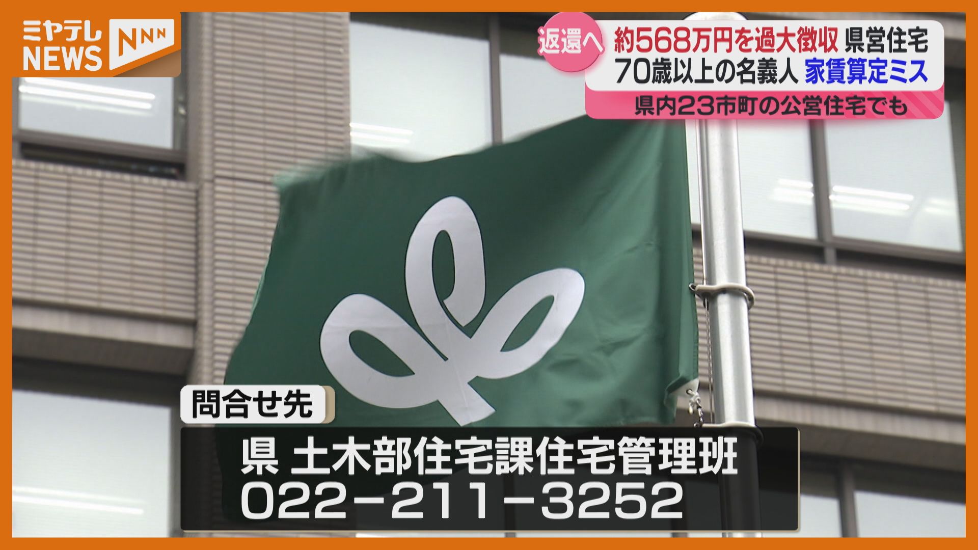 県営住宅の家賃計算でミス＞568万円を過大徴収 ”70歳以上の所得控除を