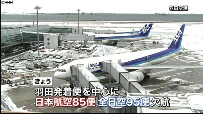 大雪による交通機関への影響 午前8時現在