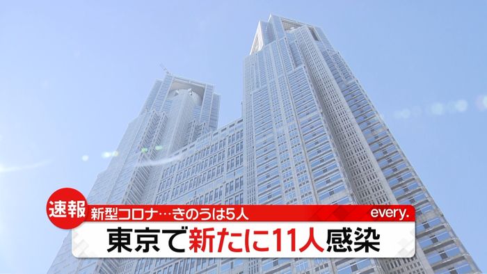 東京都 新たに11人の感染確認
