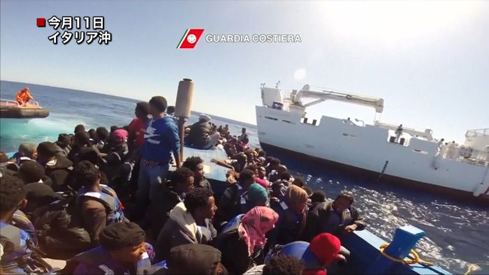 難民ら乗せた船が沈没 約500人死亡か