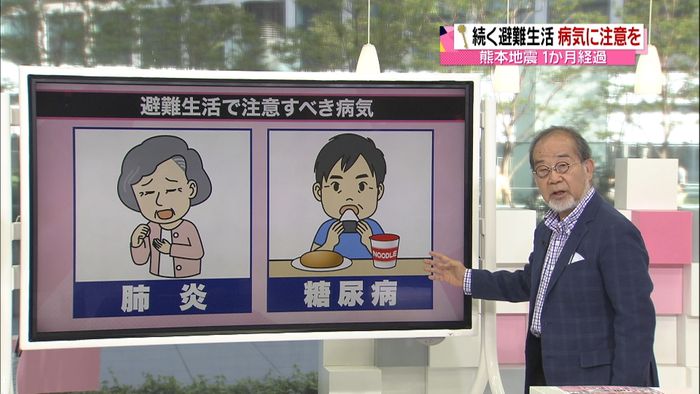 【避難生活】肺炎と糖尿病に注意を