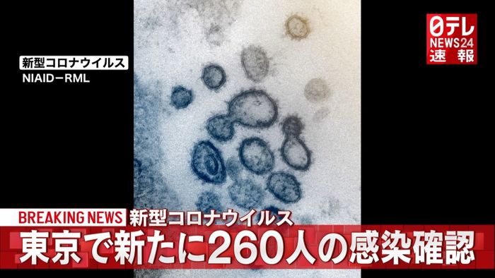 新型コロナ 東京で新たに260人感染確認