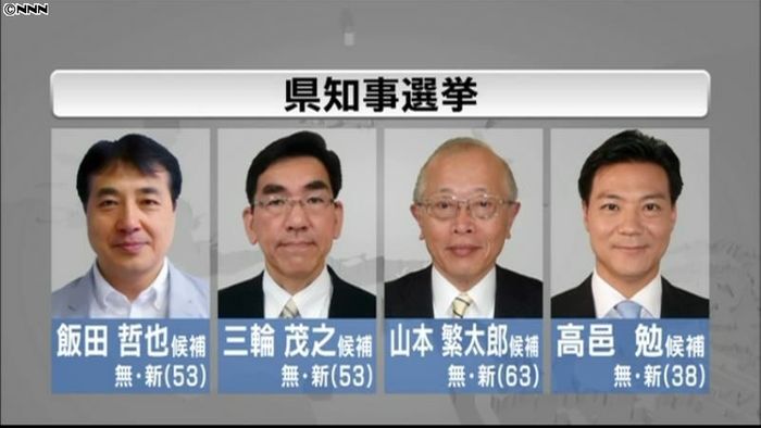 新人４人の争い、山口県知事選の投票始まる