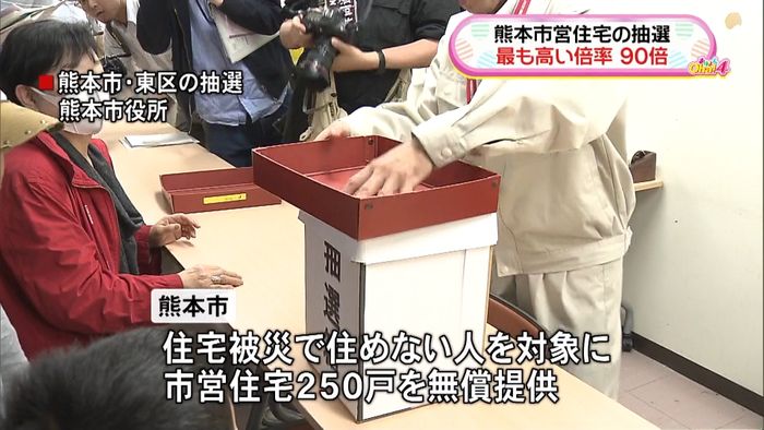 最高倍率90倍…被災者に市営住宅の抽選