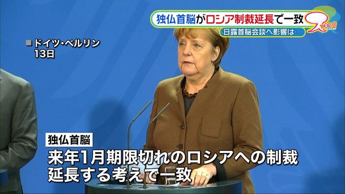 独仏、露制裁延長で一致~首脳会談に影響も