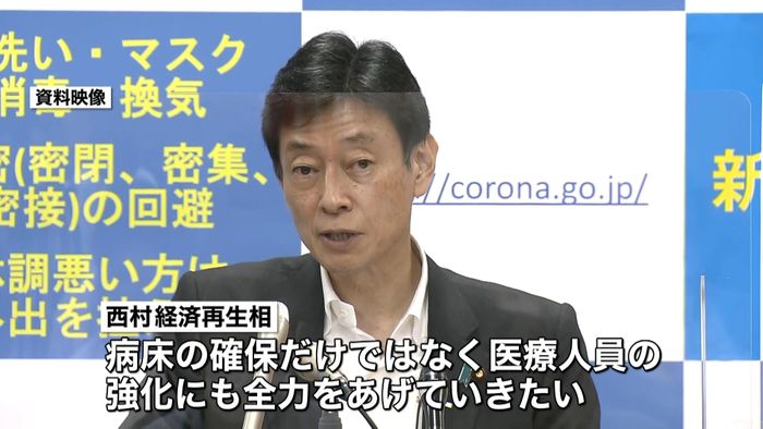 西村大臣、病床確保の重要性訴える