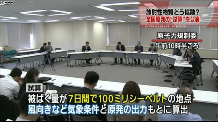 放射性物質の拡散シミュレーションを公表