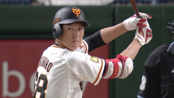 G秋広 2安打で開幕スタメンへ猛アピール