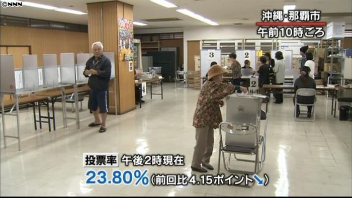 沖縄県知事選投票率23.80%(14時)