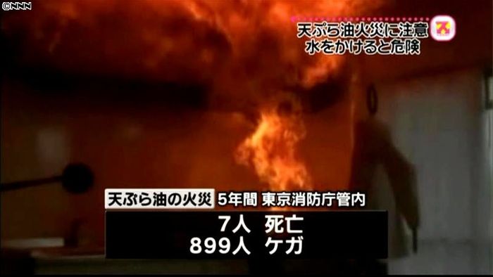 天ぷら油火災が後を絶たず…注意呼びかけ