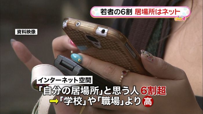 若者6割超 ネット空間が「自分の居場所」