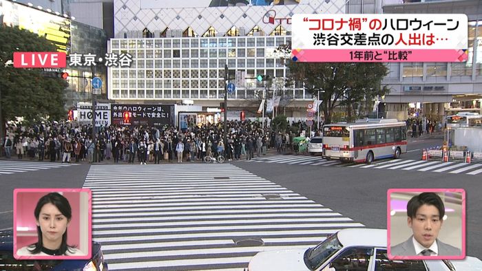 ハロウィーン去年と今年 渋谷を比べると…