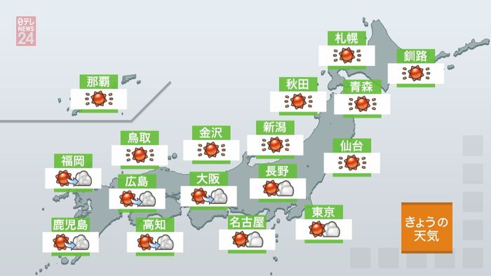 【天気】全国的な晴れは今日まで