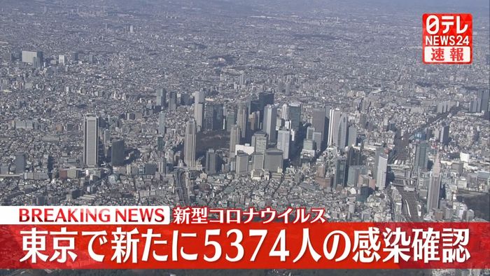 新型コロナ東京で新たに5374人感染確認