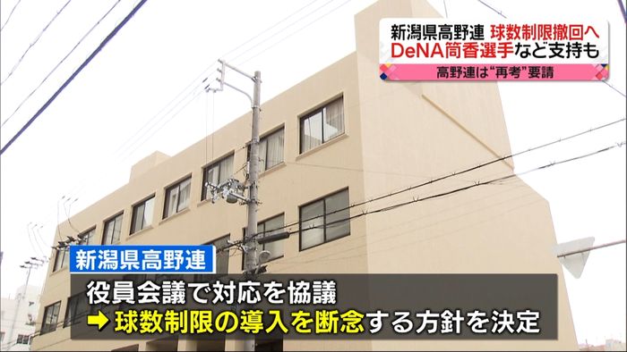 新潟県高野連「投手の球数制限」導入断念へ