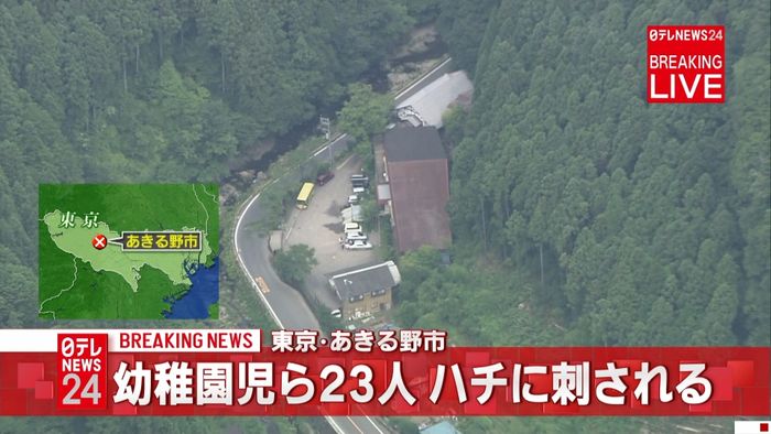 園児ら23人がハチに刺される あきる野市