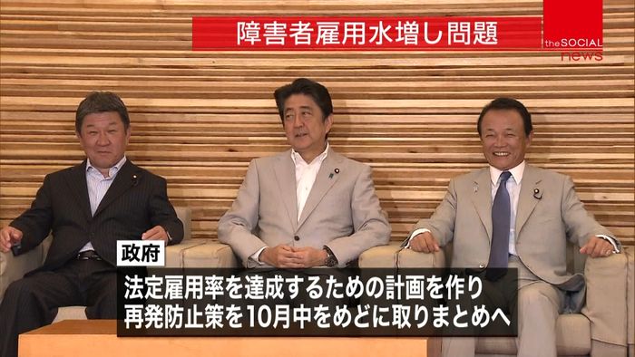 障害者雇用 政府、再発防止策とりまとめへ