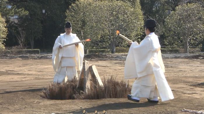 「大嘗祭」の舞台「大嘗宮」木材お焚き上げ