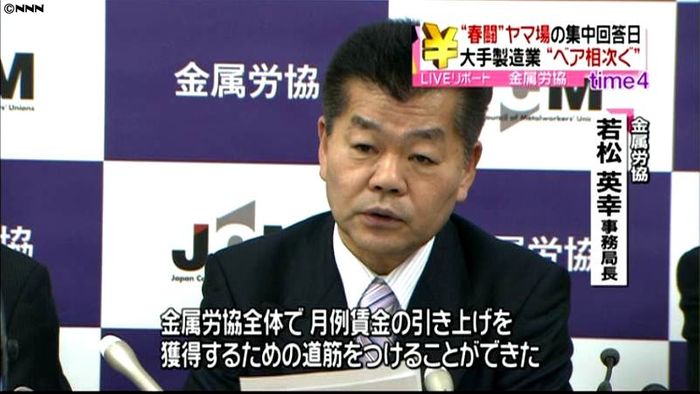 春闘集中回答日 ベア交渉難航も