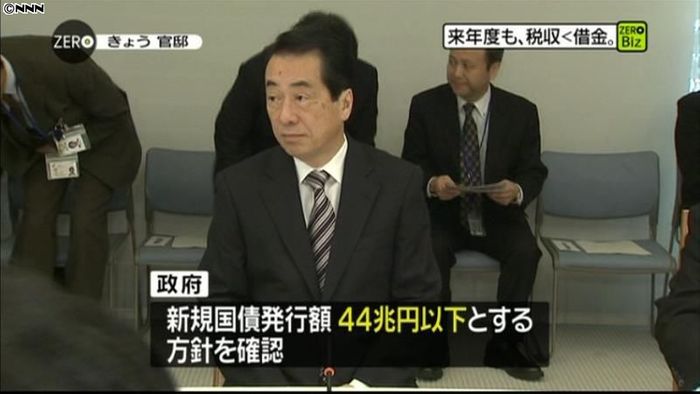 新規国債発行額、44兆円以下を確認
