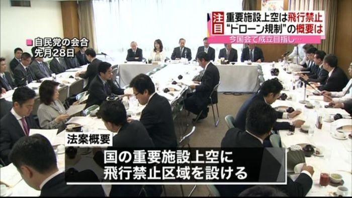 飛行禁止区域設け…ドローン規制法案概要は