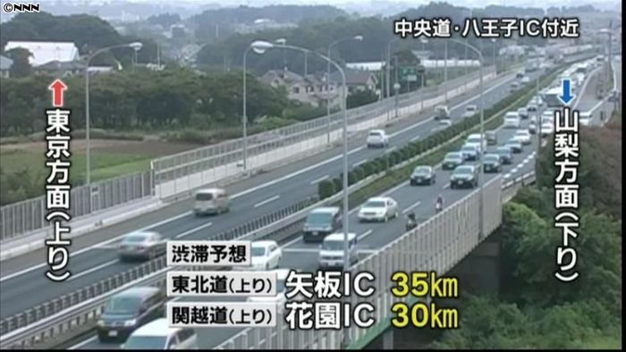 帰省ラッシュ きょうも高速道路は混雑