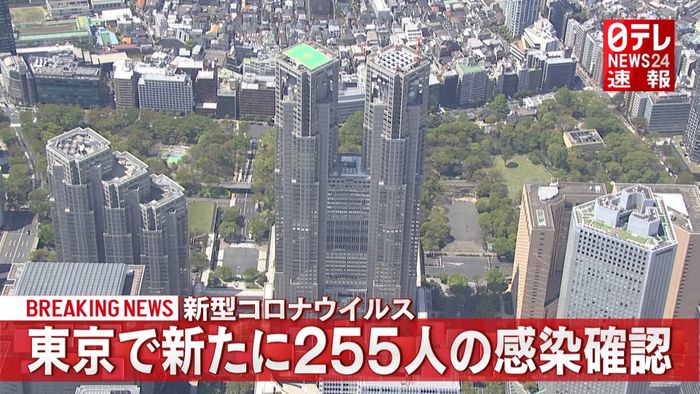 東京都で新たに２５５人の感染確認