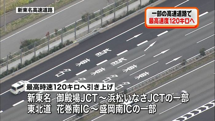 高速道路 一部を「最高速度120キロ」へ