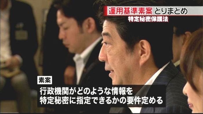 特定秘密保護法 運用基準素案取りまとめ