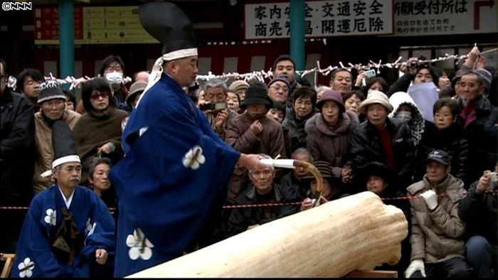 大工の仕事始め「釿始式」行われる 山口