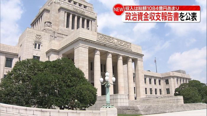 政治資金収支報告書 収入総額約26億円増
