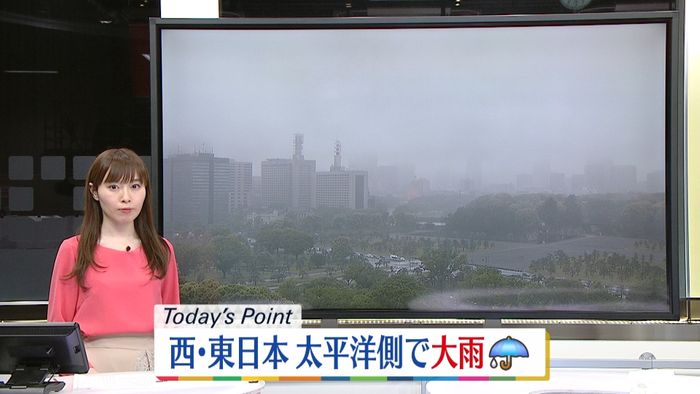 【天気】西・東日本の太平洋側で激しい雨