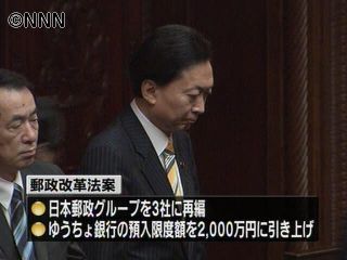 郵政改革法案が衆院を通過