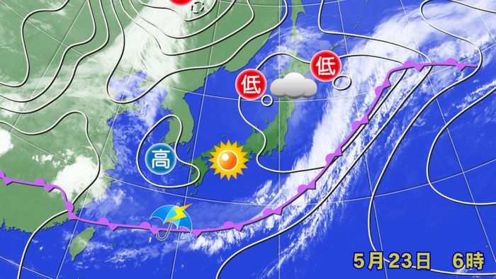 【天気】梅雨前線停滞 沖縄と奄美で雷雨も