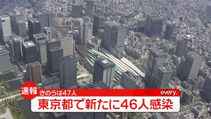 東京都で46人の感染確認 2日続けて2桁