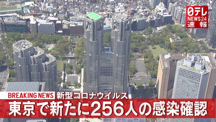 東京２５６人感染確認　３日連続で２百人超