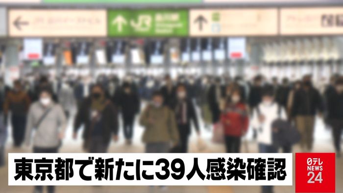 東京39人感染50人下回るのは4週間ぶり