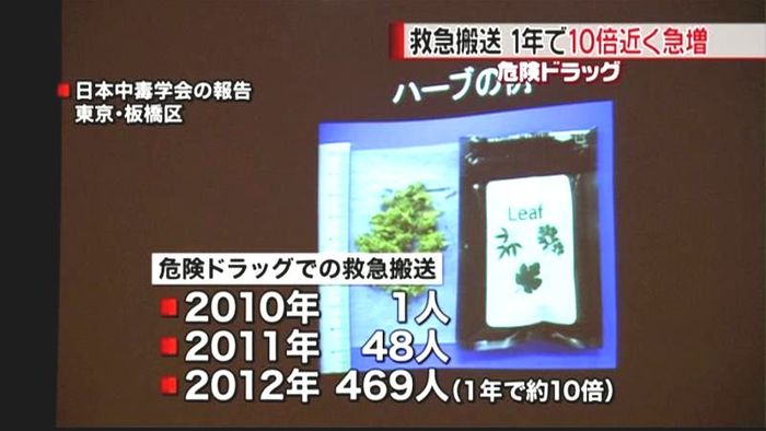 危険ドラッグ 1割以上が暴力や自傷行為