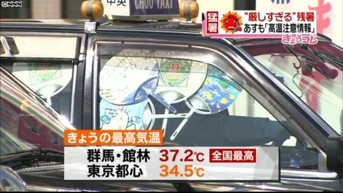 広範囲で猛暑日 群馬・館林で37.2℃