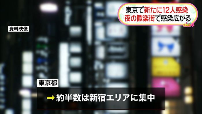 東京12人感染 7人が夜の街で働く人や客