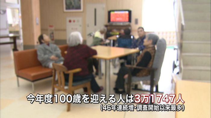 今年度100歳 最多の約3万2000人に